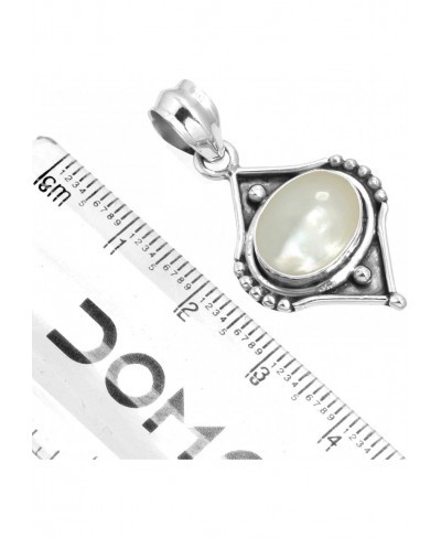 Solid 925 Sterling Silver Gemstone Handmade Pendant for Women (99526_P) $23.76 Pendants & Coins