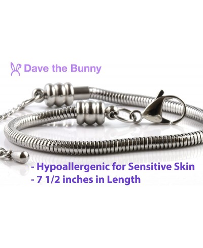 Llama Gifts Llama Jewelry for is Hypoallergenic Stainless Steel Snake Chain Charm Bracelet with Removable Charm that can be u...
