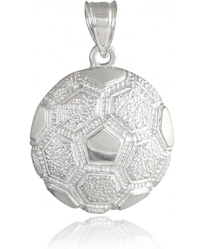 925 Sterling Silver Sports Charm Textured Soccer Ball Pendant $27.00 Pendants & Coins