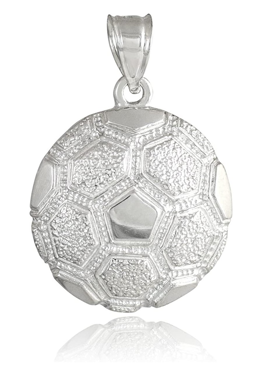 925 Sterling Silver Sports Charm Textured Soccer Ball Pendant $27.00 Pendants & Coins