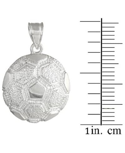 925 Sterling Silver Sports Charm Textured Soccer Ball Pendant $27.00 Pendants & Coins