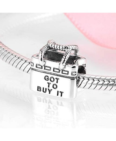 Antique Shopping Handbag Charm GOT to BUT IT Bead Women Bag Charm 925 Sterling Silver Charm Women Bag Charm fit Pandora Style...