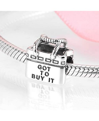 Antique Shopping Handbag Charm GOT to BUT IT Bead Women Bag Charm 925 Sterling Silver Charm Women Bag Charm fit Pandora Style...