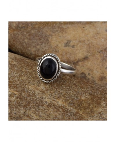 Natural Gemstone Rope Design 925 Sterling Silver Statement Ring Anniversary Jewelry Gift for Women Labradorite/Sunstone/Onyx/...