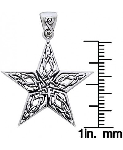 Sterling Silver Celtic Knot Work Star Pentacle Pendant $44.14 Pendants & Coins