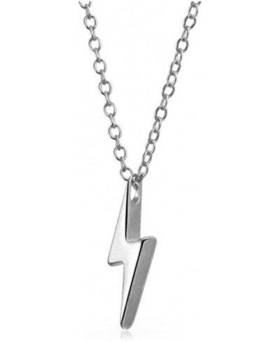 Flash Jewelry Rhodium Plated Sterling Silver Lightning Bolt Pendant Necklace $28.79 Pendant Necklaces