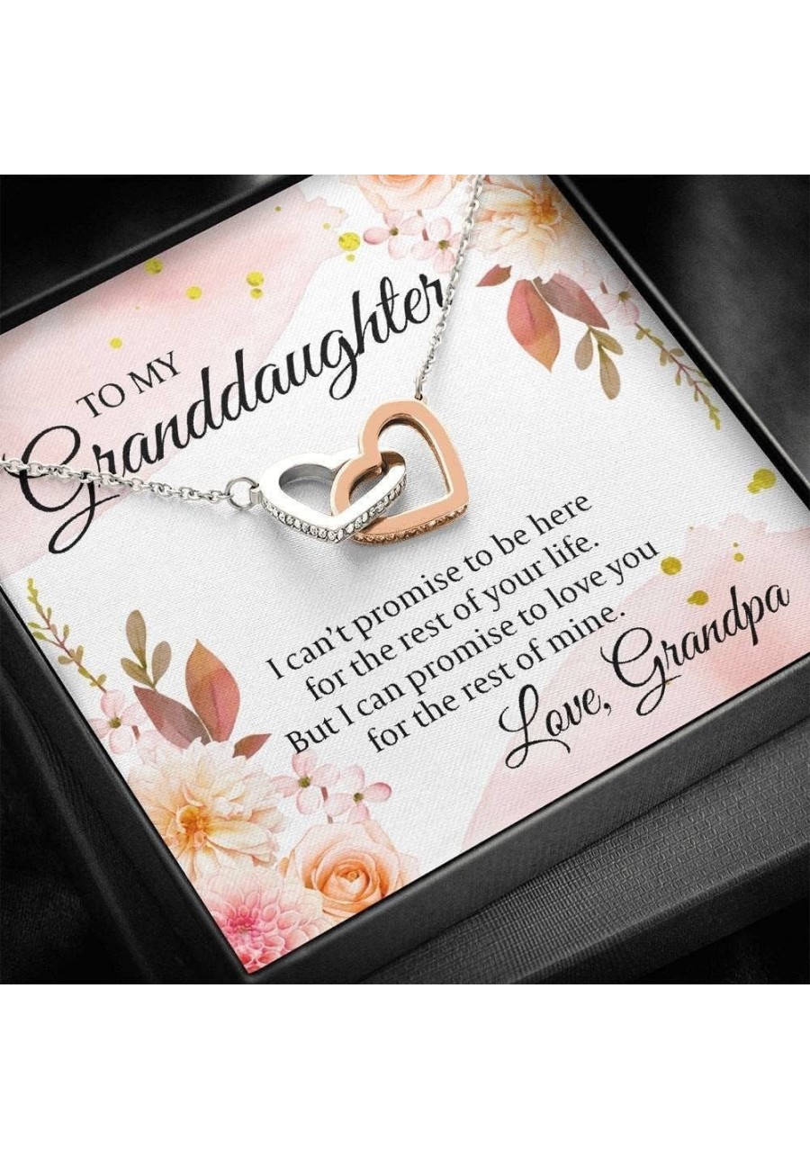 To My Granddaughter Gifts I can promise to love you for the rest of mine Interlocking Heart Necklace For Women Present From G...