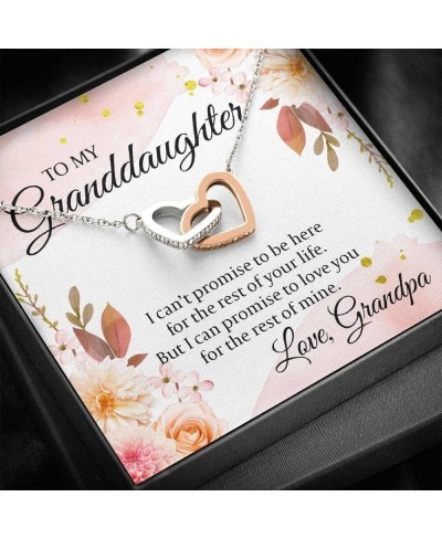 To My Granddaughter Gifts I can promise to love you for the rest of mine Interlocking Heart Necklace For Women Present From G...