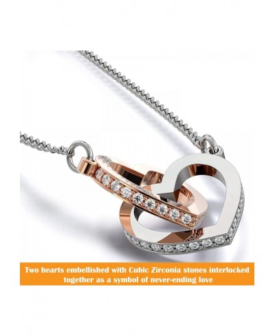 To My Granddaughter Gifts I can promise to love you for the rest of mine Interlocking Heart Necklace For Women Present From G...