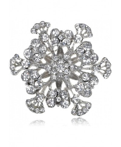 Clear Crystal Rhinestone Sea Ocean Water Coral Flower Fashion Pin Brooch $20.84 Brooches & Pins