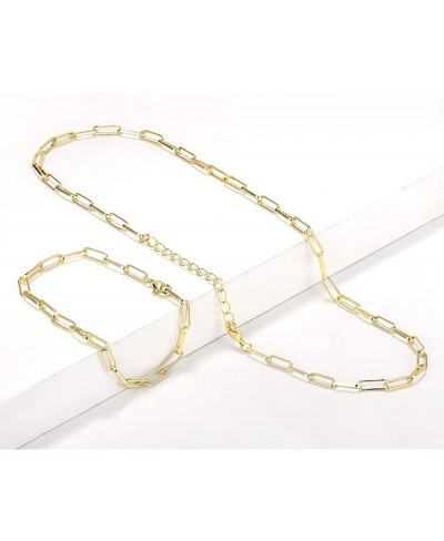 Link Necklace for Women Paperclip Rectangle Oval Link Chain Necklace Bracelet Choker and Pill Necklace Jewelry Girls $23.36 C...