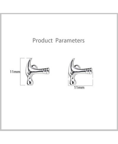 Dainty Small Hammer Stud Earrings for Women Girls Gold Hypoallergenic Stainless Steel Minimalist Tiny Cute Studs Cartilage Tr...