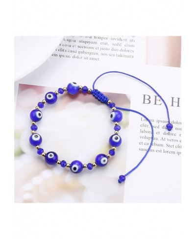 6Pcs Evil Eye Mexican Bracelets Pack for Women Men Blue Evil Eye Bead Bracelet 7 Knot Handmade Lucky Bracelets Adjustable Kab...