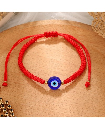 6Pcs Evil Eye Mexican Bracelets Pack for Women Men Blue Evil Eye Bead Bracelet 7 Knot Handmade Lucky Bracelets Adjustable Kab...