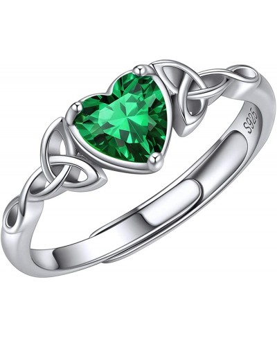 925 Sterling Silver Celtic Trinity Knot/Claddagh Heart Shape Birthstone Promise Ring for Women (Withe Gift Box) $17.94 Weddin...