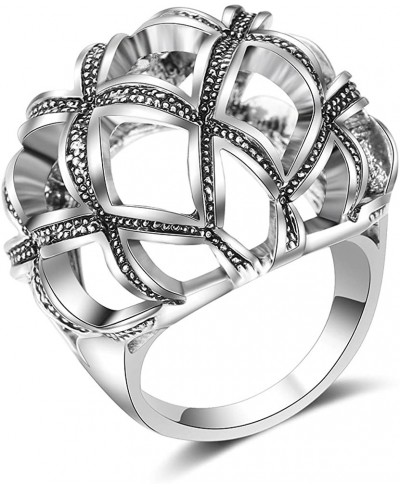 Vintage Silver Unique Rings Knot Twist Circle Designer Bali Design Solid Large Bold Statement Chunky Rings for Women $13.86 S...