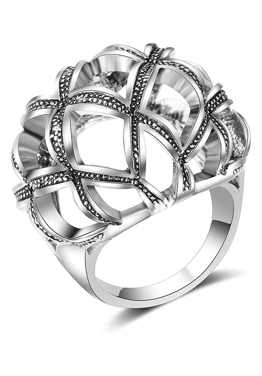 Vintage Silver Unique Rings Knot Twist Circle Designer Bali Design Solid Large Bold Statement Chunky Rings for Women $13.86 S...