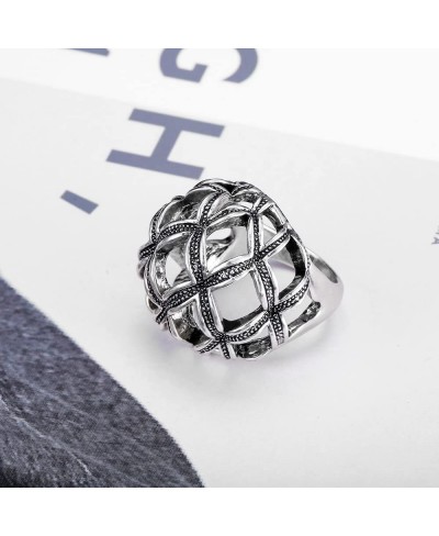 Vintage Silver Unique Rings Knot Twist Circle Designer Bali Design Solid Large Bold Statement Chunky Rings for Women $13.86 S...