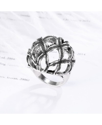 Vintage Silver Unique Rings Knot Twist Circle Designer Bali Design Solid Large Bold Statement Chunky Rings for Women $13.86 S...