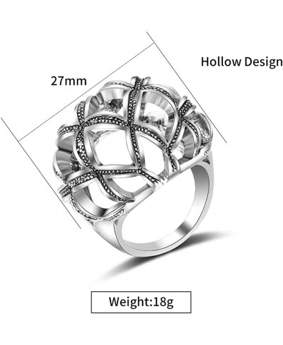 Vintage Silver Unique Rings Knot Twist Circle Designer Bali Design Solid Large Bold Statement Chunky Rings for Women $13.86 S...