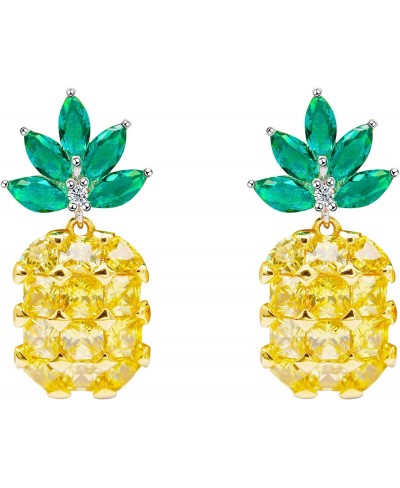 Cute Pineapple Jewelry Set CZ Stone Fruit Necklace and Earrings PT001 $9.19 Stud