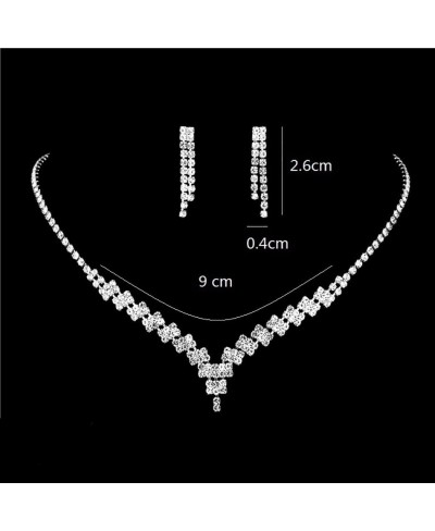 Bridal Rhinestone Choker Necklaces Wedding Earrings Necklace Set Bride Crystal Jewelry for Women and Girls (Set of 3) $11.95 ...