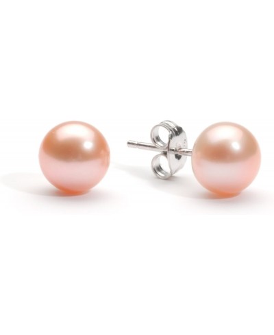 8-9mm Button Cultured Freshwater Pearl Stud Earring on .925 Sterling Silver $11.24 Stud