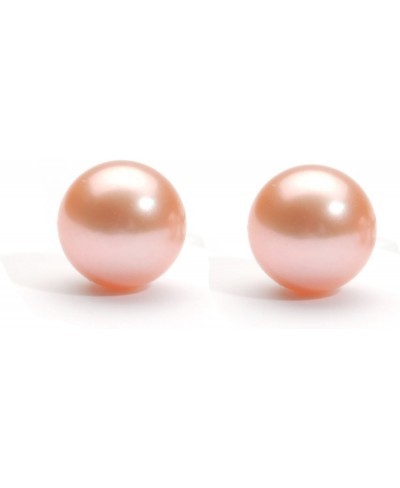 8-9mm Button Cultured Freshwater Pearl Stud Earring on .925 Sterling Silver $11.24 Stud