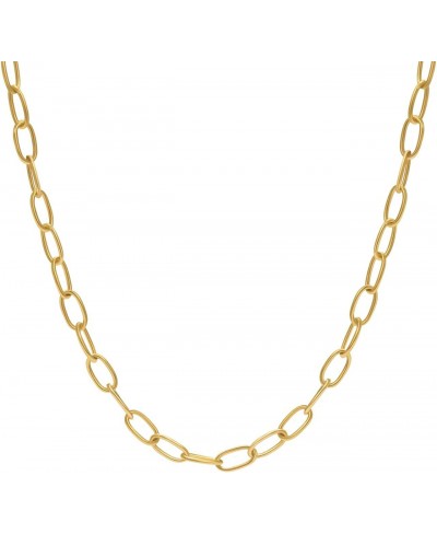 Paperclip Link Chain Necklace 14K Gold Plated Chunky Chain Link Choker Adjustable Dainty for Women Girls Gold Jewelry $13.37 ...
