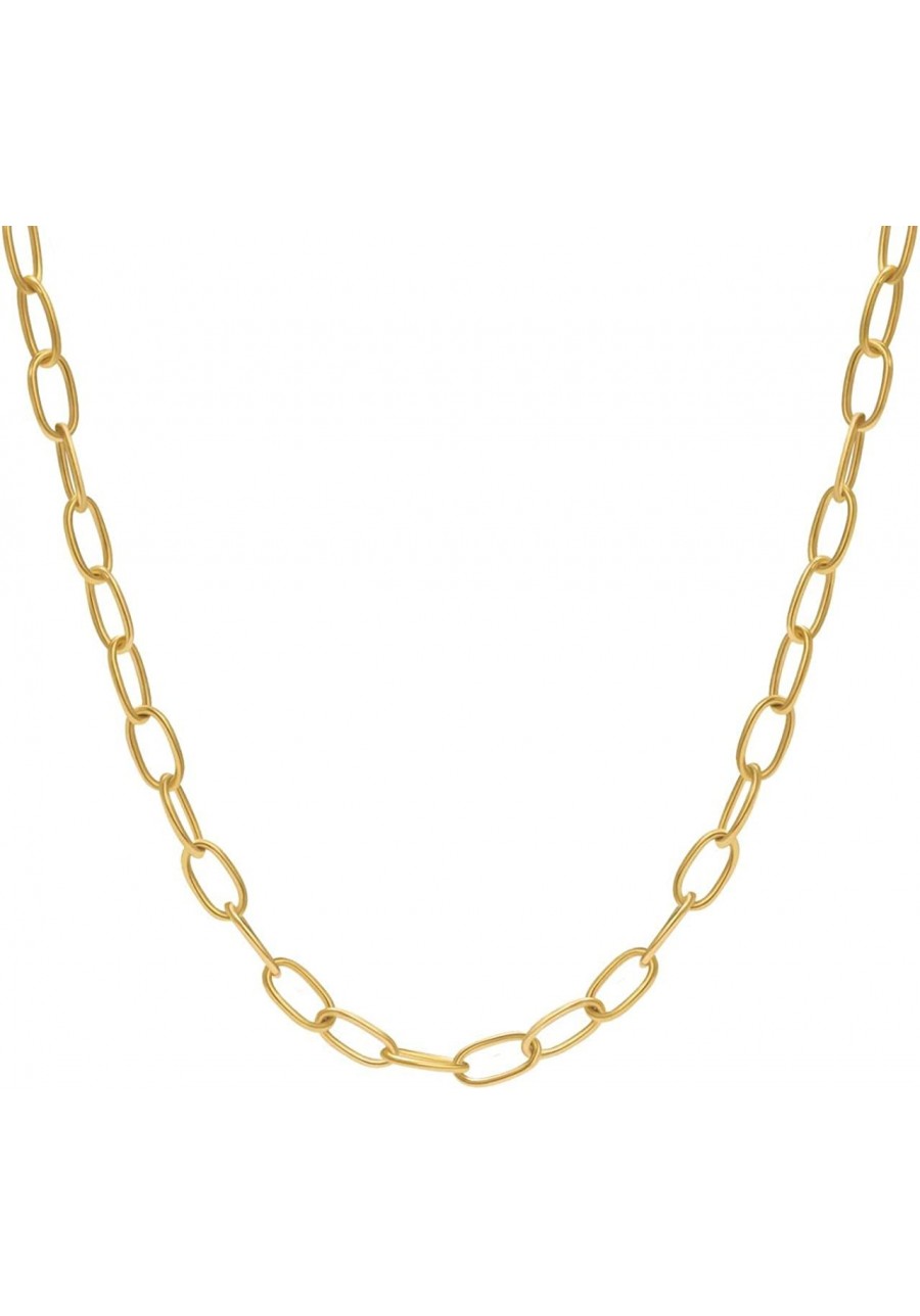 Paperclip Link Chain Necklace 14K Gold Plated Chunky Chain Link Choker Adjustable Dainty for Women Girls Gold Jewelry $13.37 ...