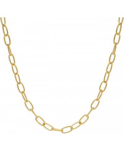 Paperclip Link Chain Necklace 14K Gold Plated Chunky Chain Link Choker Adjustable Dainty for Women Girls Gold Jewelry $13.37 ...