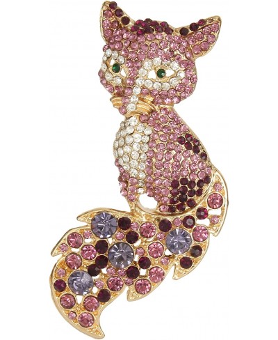 Women's Austrian Crystal Adorable Animal Fox Brooch Pin $16.30 Brooches & Pins