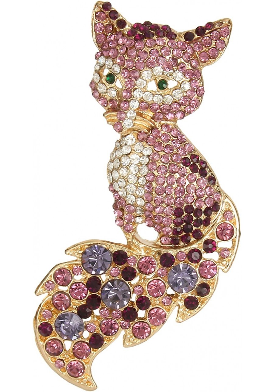 Women's Austrian Crystal Adorable Animal Fox Brooch Pin $16.30 Brooches & Pins