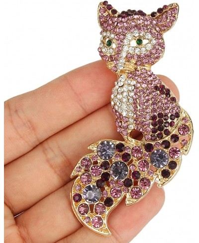 Women's Austrian Crystal Adorable Animal Fox Brooch Pin $16.30 Brooches & Pins