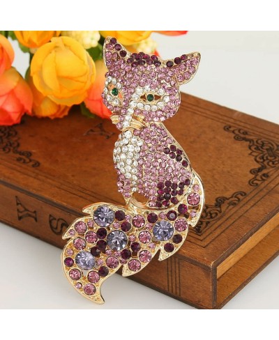 Women's Austrian Crystal Adorable Animal Fox Brooch Pin $16.30 Brooches & Pins