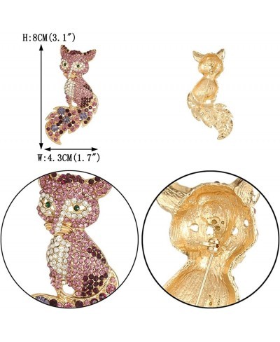 Women's Austrian Crystal Adorable Animal Fox Brooch Pin $16.30 Brooches & Pins