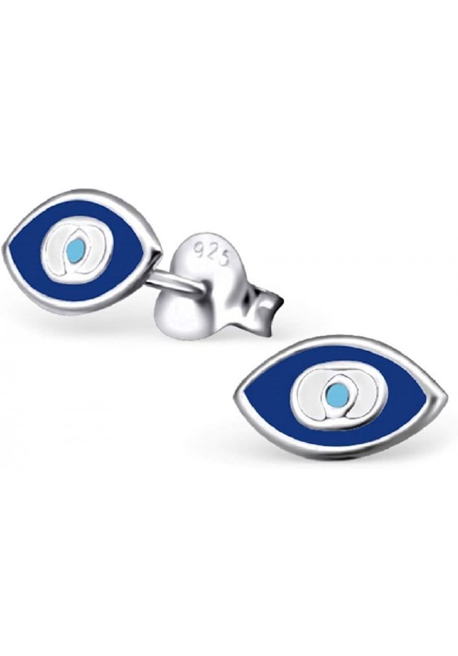 925 Sterling Silver Small blue Evil Eye Stud Earrings (Nickel Free) 21005 $13.98 Stud