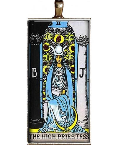 The High Priestess Tarot necklace handmade fortune teller halloween occult jewelry pendant charms gift $13.84 Pendant Necklaces