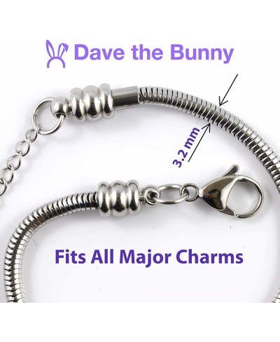 Llama Gifts Llama Jewelry for is Hypoallergenic Stainless Steel Snake Chain Charm Bracelet with Removable Charm that can be u...