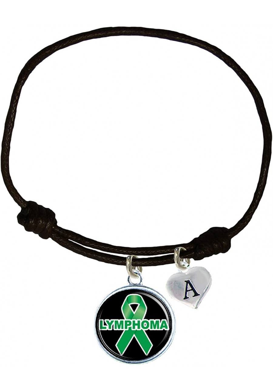 Lymphoma Awareness Black Leather Unisex Bracelet Jewelry $23.47 Wrap