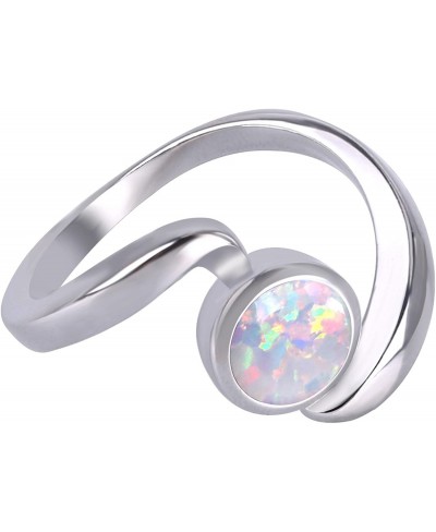 925 Sterling Silver Ring for Women Cute Opal Twist Band Ring Fashion Jewelry Wedding Engagement Rings $16.46 Engagement Rings