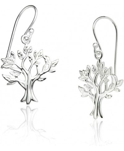 Sterling Silver Happy Tree of Life for Luck and Love Drop Dangle Earrings $18.13 Drop & Dangle