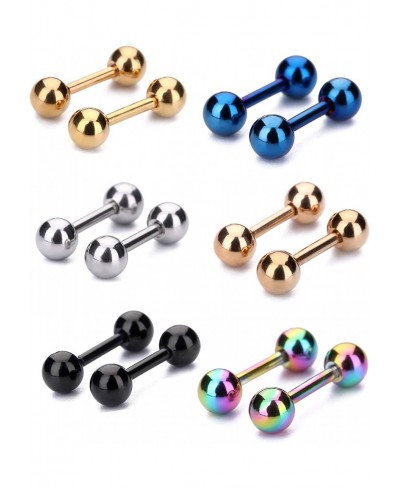 4mm Surgical Stainless Steel Ear Piercing Studs Earrings sets 5 - 6 Pair Mixed Colors High Polished 16G ¡­ $11.73 Stud