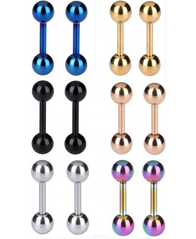 4mm Surgical Stainless Steel Ear Piercing Studs Earrings sets 5 - 6 Pair Mixed Colors High Polished 16G ¡­ $11.73 Stud