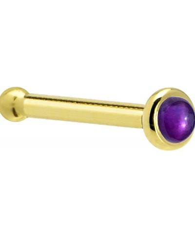 Solid 14k Yellow Gold 2mm Genuine Amethyst Nose Stud Bone 18 Gauge 1/4 $43.11 Piercing Jewelry