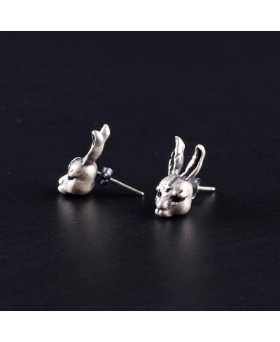 925 Sterling Silver Stud Earrings Punk Retro Novelty $10.79 Stud