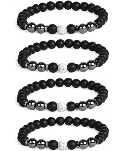 4PCS Anti-Swelling Black Obsidian Anklet Lymphatic Drainage Black Obsidian Bracelet Anklet Anti-Anxiety Magnetic Obsidian Bra...