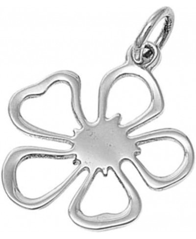 Sterling Silver Floating Freesia Flower Pendant $8.45 Pendants & Coins