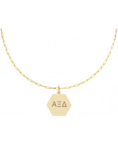 Alpha Xi Delta Paperclip Necklace — AXD 18K Gold Plated Sorority Gifts Necklace Long-Lasting Alpha Xi Delta Gifts for Women $...