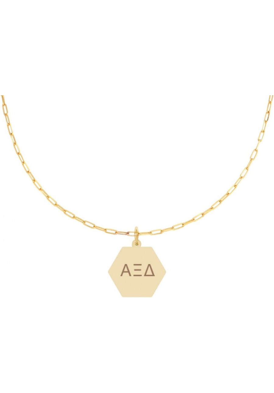 Alpha Xi Delta Paperclip Necklace — AXD 18K Gold Plated Sorority Gifts Necklace Long-Lasting Alpha Xi Delta Gifts for Women $...